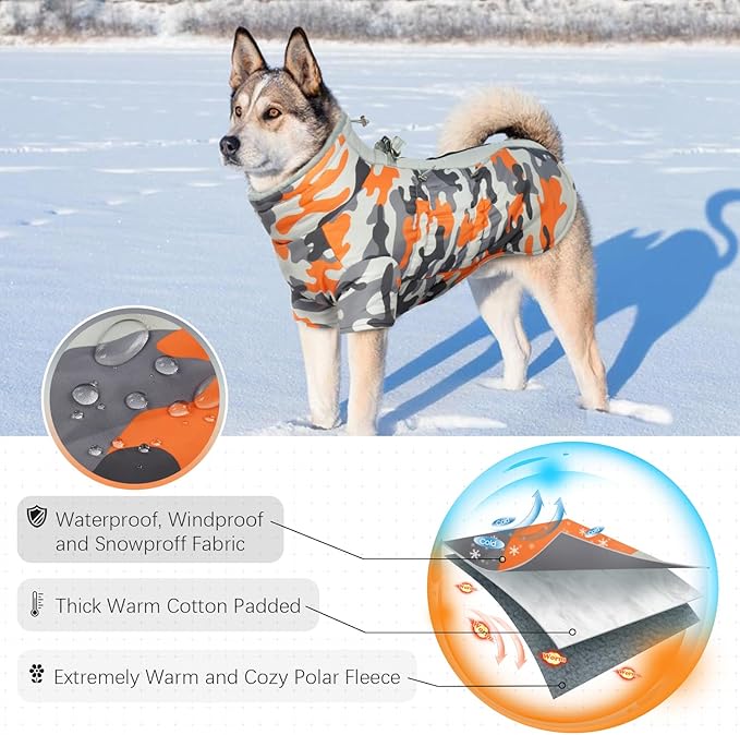 IDOMIK Warm Dog Coats with Harness