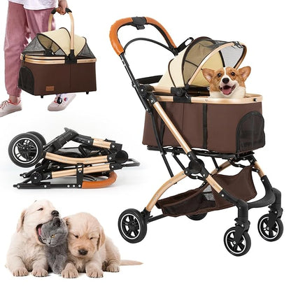 4 in 1 Folding Dog Stroller 4 Wheels