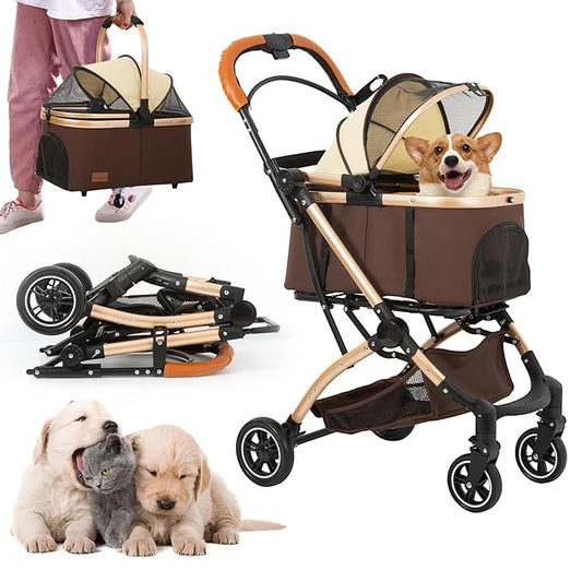 4 in 1 Folding Dog Stroller 4 Wheels