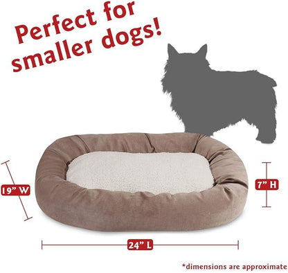 24 inch Pearl Villa Collection Sherpa Bagel Dog Bed