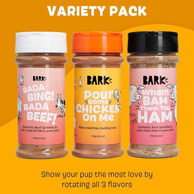 Barkbox – Dry Dog Food Toppers Variety 3 Pack – Ham, Beef & Chicken - Protein Rich, Grain Free – Meal Enhancer for Large & Small Breeds