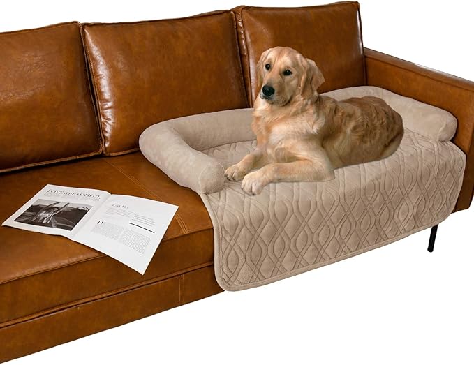 Ameritex Pet Dog Bed Coral Fleece Furniture Cover with Anti-slip Back Suitable for Bed and Sofa Super Soft (Large-46 x30