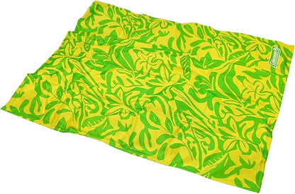 Coleman Small Green Botanical Pattern Reversible Cooling Mat 18” x 24”