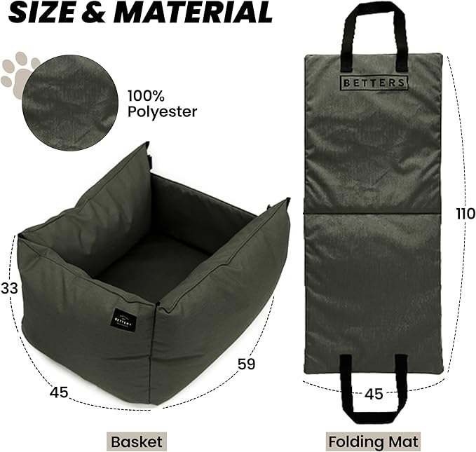 Betters Dog Car Seat Set Blue 2 Straps