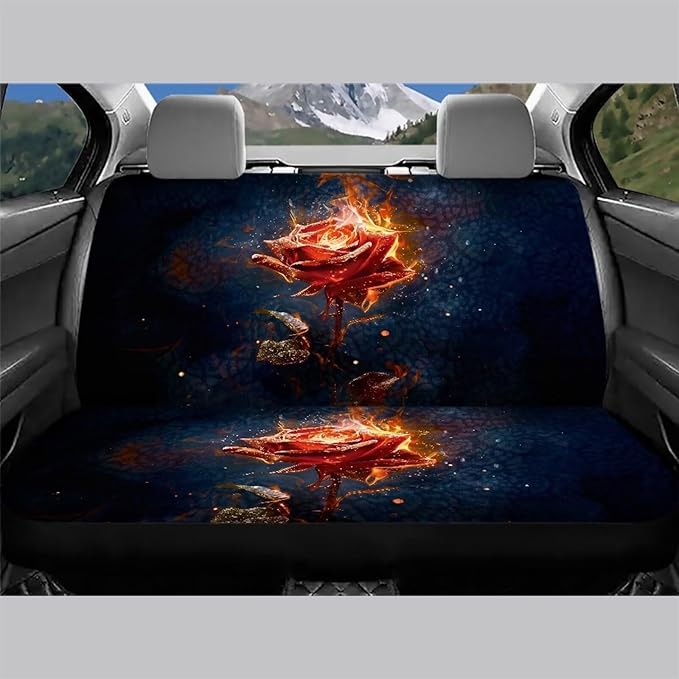 AFPANQZ Flame Rose Car Seat Cover for Women