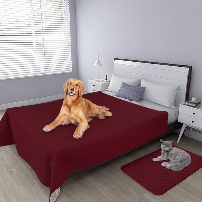 Easy-Going 100% Waterproof Dog Bed Cover, Non-Slip Pet Blanket for Furniture, Washable Couch Cover, Repleasement Sofa Cover (120X82 in,Christmas Red)