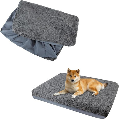 Waterproof Dog Bed Cover,Dog Crate Pad Cover with Zipper,Oxford Dog Bed Sheets,Pet Bed Cover Hair Easy to Remove,Dog Bed Covers Replacement Washable (Gray #2, 20 * 30 * 6 inch)