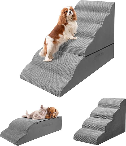 30 Inches Dog Steps, 6 Steps Dog Stairs for High Bed 30-36 Inches, LitaiL Dog Ramps for Small Dogs, Older Injured Pets with Joint Pain, Non-Slip Pet Foam Stairs No Assembly