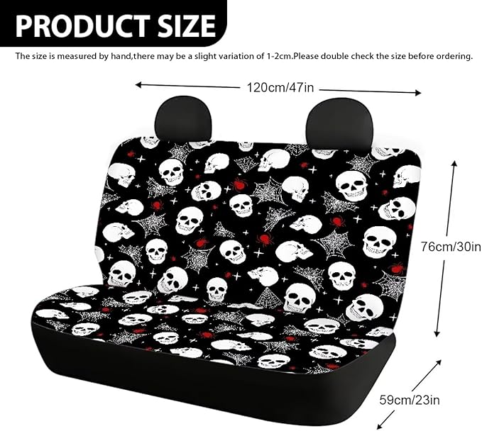 AFPANQZ Skull Spiderweb Car Backseat Covers Dog Seat