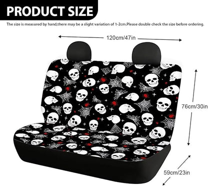 AFPANQZ Skull Spiderweb Car Backseat Covers Dog Seat