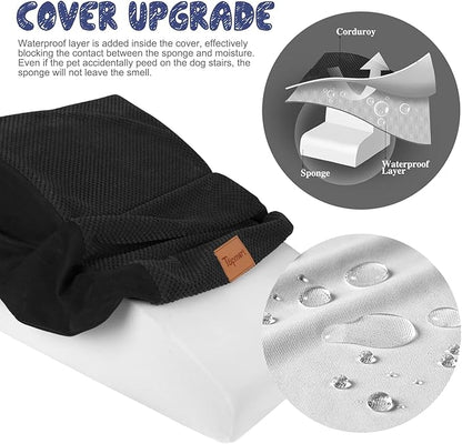 Topmart High Density Extended Foam Dog Ramp&Steps 2 Tiers 11.8" High,Non-Slip