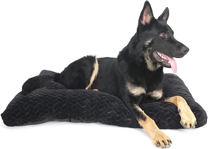 42 Inch Dog Crate Bed Washable for Large Crates Extra Soft Dog Beds,Supper Comfy Anti Anxiety Sleeping Pillow fit Kennel or Cage,Anti-Slip Bottom Deluxe Puppy Pad 42x28,Black