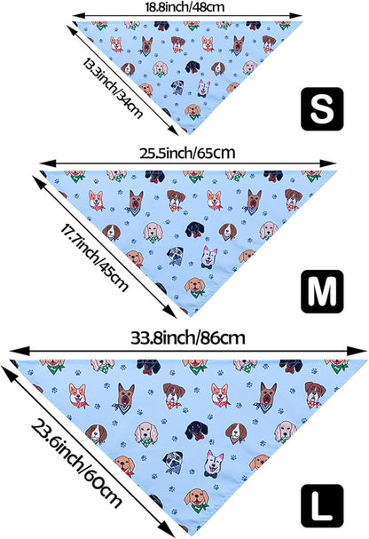 10PCS Dog Bandanas Paw Print for Small Medium Dog Triangle Bibs Head Scarves for Boys and Girls Grooming Accessories Costume
