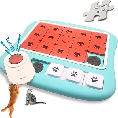 Dog Puzzles for Smart Dogs,Level 3 Interactive Dog Treat Puzzle for Iq Training, Dog Puzzle Toy for Large Medium Small Dogs with Squeaky Dog Button Design