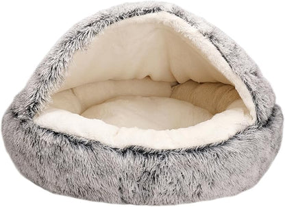Cat Beds for Indoor Cats Cave & Calming Dog Beds 24inch, Grey