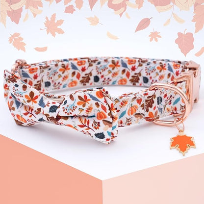 Faygarsle Bow Tie Halloween Fall Dog Collar