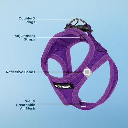 Voyager Step-in Air Dog Harness - All Weather Mesh Step in Vest Harness for Small and Medium Dogs and Cats by Best Pet Supplies - Harness (Purple), XS (Chest: 13-14.5")