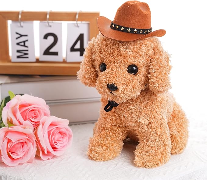 choyaxo Pet Cowboy Costume Cosplay Cap Halloween Costumes for Dogs Cat Pet Party Decoration Mini Cowboy Hat (Brown