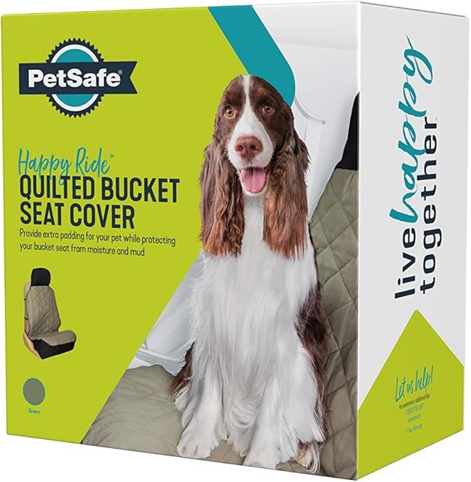 PetSafe Happy Ride Quilted Dog Car Seat Cover – Waterproof & Durable – Machine Washable – Fits Most Cars