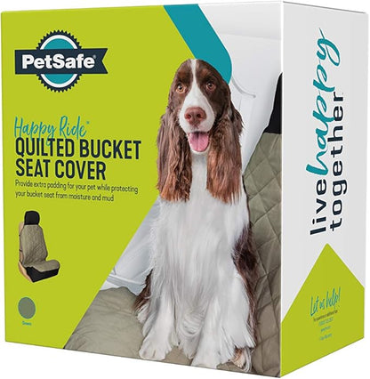 PetSafe Happy Ride Quilted Dog Car Seat Cover – Waterproof & Durable – Machine Washable – Fits Most Cars