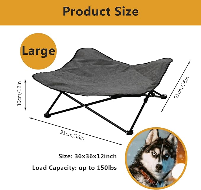 Elevated Dog Bed (36x36x12inch)