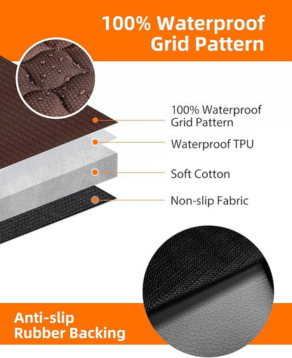 PETICON Dog Car Seat Cover with Mesh Window 100% Waterproof