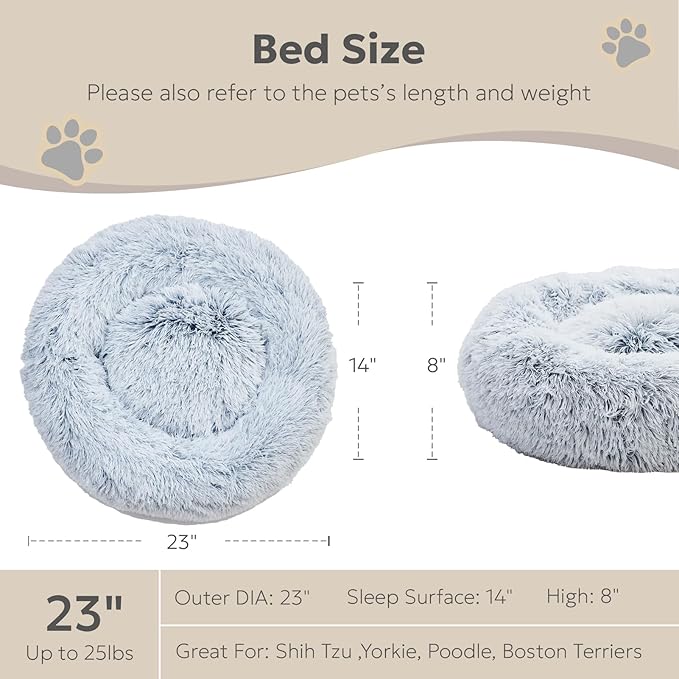 Calming Donut Dog Beds for Small Dogs and Cat 23")