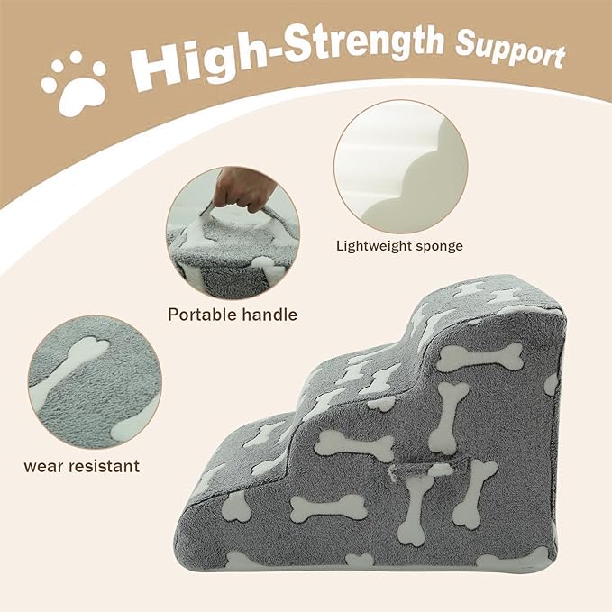 Dog Stairs for Small Dogs 2/3/4-Step Dog 3 - 1)