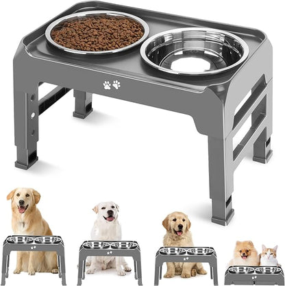 Elevated Dog Bowls 4 Height 2 Thick 50oz Stainless 3.7", 9.2", 10.75", 12.36"
