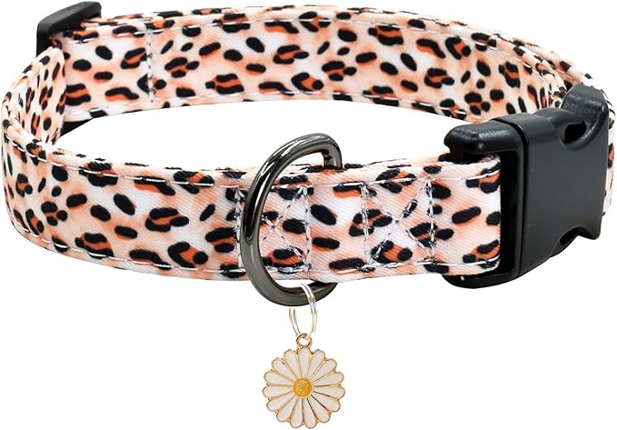 Leopard Patterns Dog Collar with Pendant