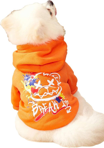 QWINEE Cartoon Bear Print Cat Hoodie Breathable Stretchy