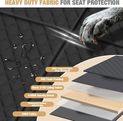 Lekereise Truck Dog Car Seat Cover for Back Seat with Embedded Side Door Mat