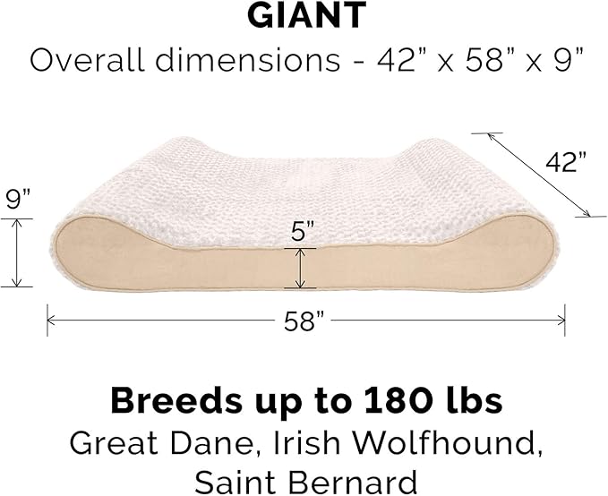 Furhaven Orthopedic Dog Bed for Extra Large Dogs w/ Removable Washable Cover 180 lbs
