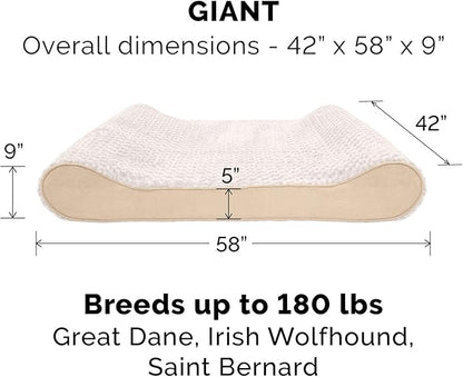 Furhaven Memory Foam Dog Bed for Extra Large Dogs w/ Removable Washable Cover 180 lbs