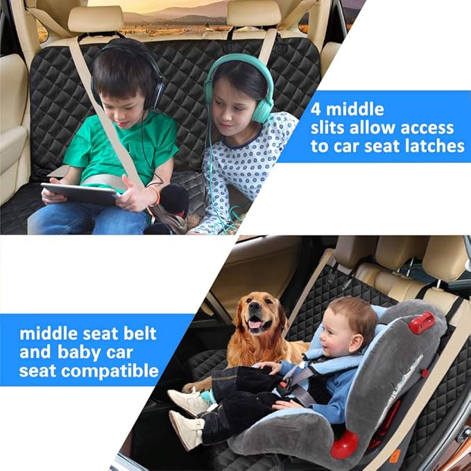 Dog Back Seat Cover Protector for SUV Trucks Cars Protector(Black1)