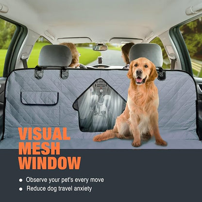IVY&LANE Dog Car Seat Cover for Dogs 100% Waterproof 600D Scratchproof Sedans(Grey,54"×58")