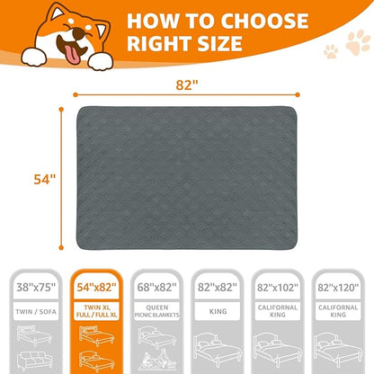 LOOBANI Waterproof Dog Blanket 2 Pack 54X82in, Dark