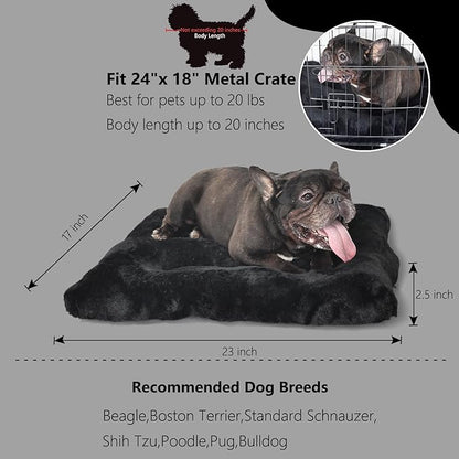 nononfish Crate Beds for Small Dogs Washable Fit Metal Dog Crates or Cage with Zipper 24 inch Anxiety,24 x 18