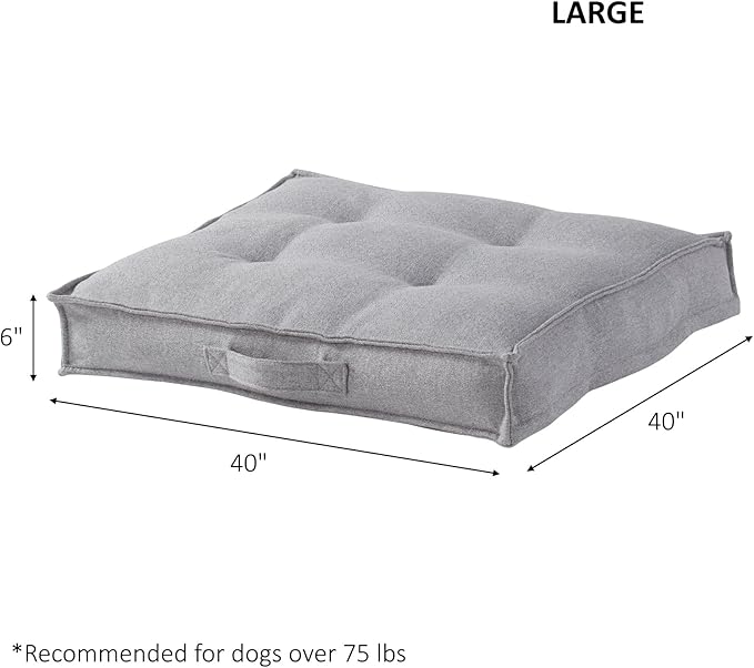 Happy Hounds Milo Square Tufted Pillow Dog Bed (40" x 40"), 40.0" 40.0" W 6.0" Th