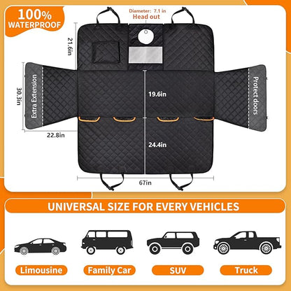 Dog Car Seat Cover for Back Seat 100% 600D 6-Layer