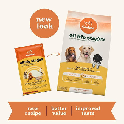 Canidae All Life Stages Real Chicken & Ancient Grains Recipe – High Protein Premium Dry Dog Food for All Ages, Breeds, and Sizes– 40 lbs.