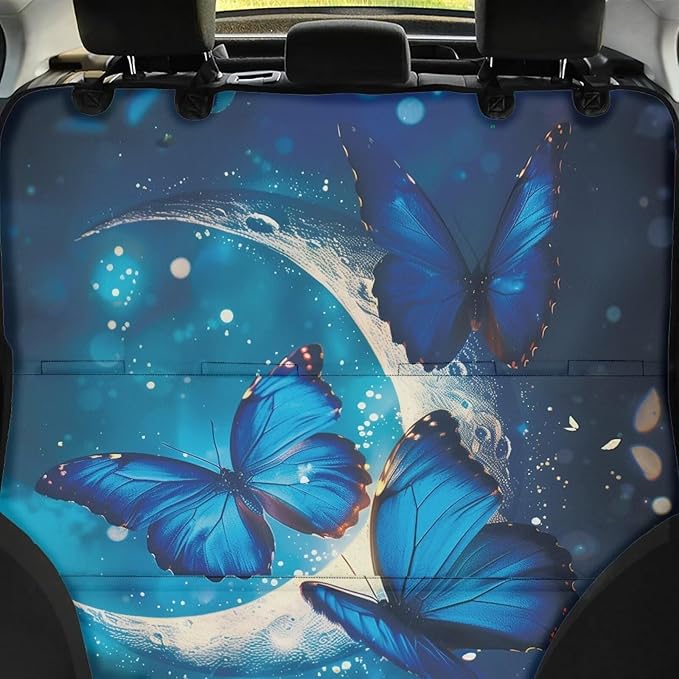 AFPANQZ Moon Butterfly Dog Dog Back Seat Cover