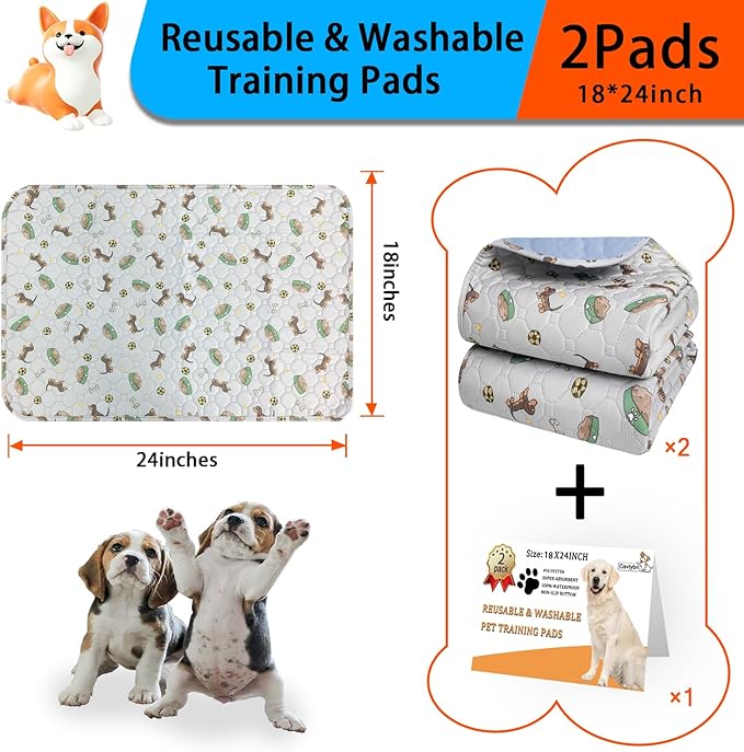 Washable Pee Pads for Dogs 2Pack 18''x24''