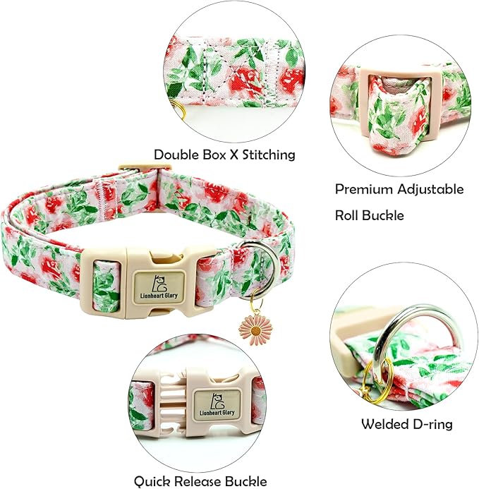 Lionheart glory Dog Collar Pink Flower Dogs Collar