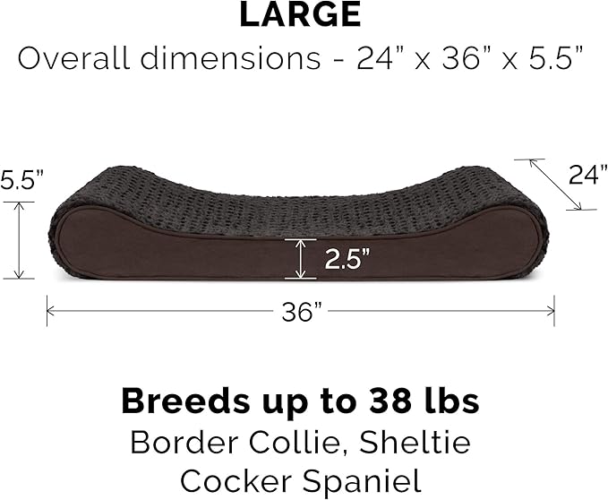 Furhaven Memory Foam Dog Bed for Large/Medium Dogs w/ Removable Washable Cover 38 lbs