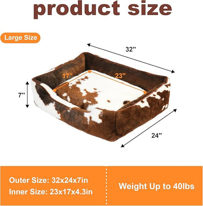 Faux Fur Dog Beds for Large Dogs print,32x24inches)