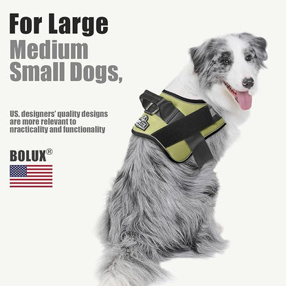 Bolux Dog Harness, No-Pull Reflective Dog Vest, Breathable Adjustable Pet Harness with Handle for Outdoor Walking - No More Pulling, Tugging or Choking