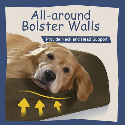 Orthopedic Washable Large Dog Bed: Large Dog Bed Bolster Waterproof