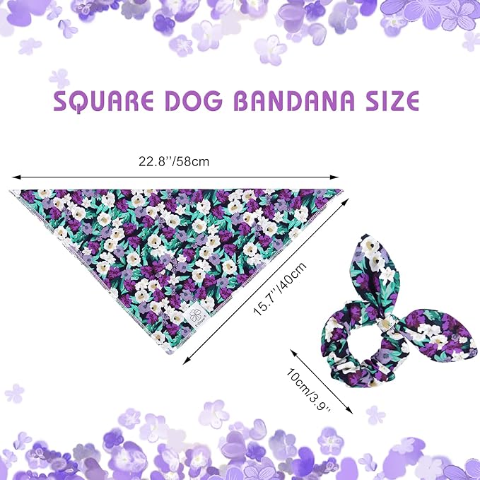 E-Clover Dog Bandanas & Matching Scrunchie Set Hawaii