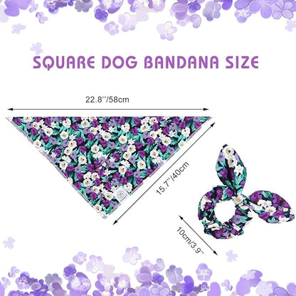 E-Clover Dog Bandanas & Matching Scrunchie Set Hawaii